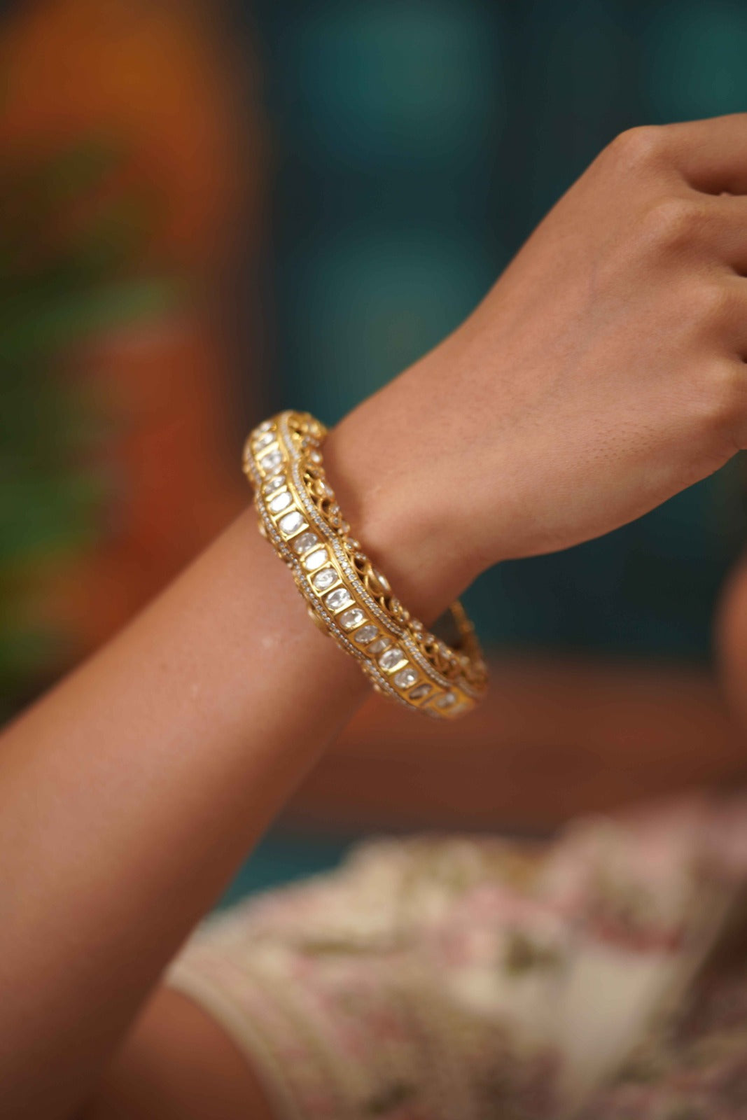 Lykaa Moissanite Half Gokhru Polki Kada