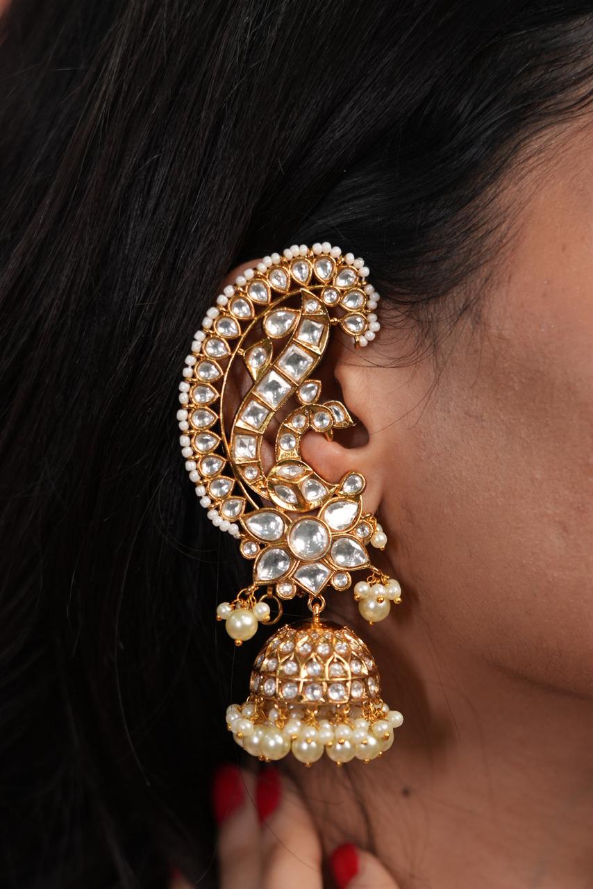 Barse Phool Big Polki Indian Earcuff Jhumka