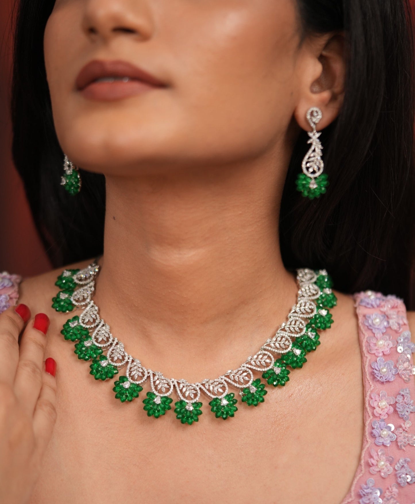 Royale Fairytale Pastel Beaded Diamond Necklace Set | LaLa Land 2.0