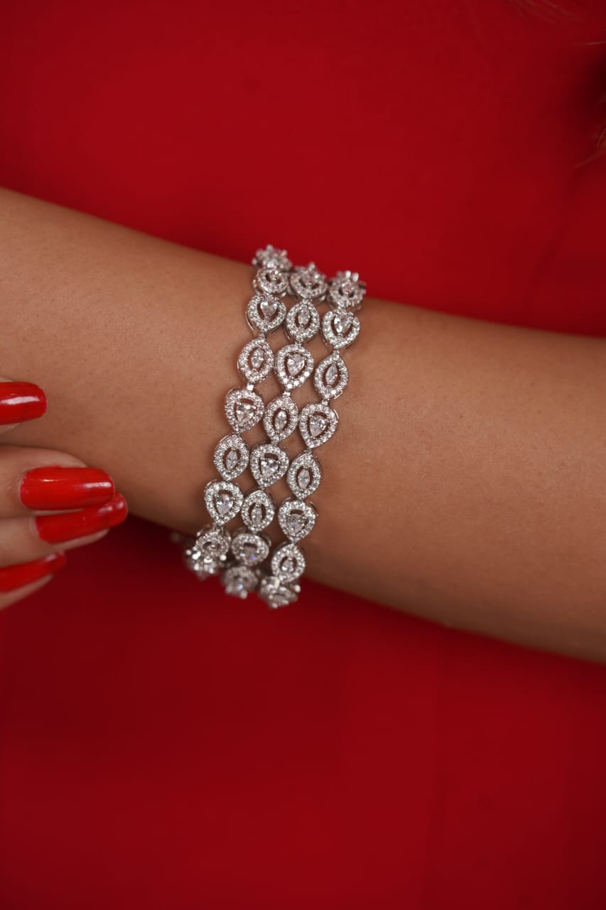 Sparkling 3 Row Multi Solitaire Diamond Tennis bracelet