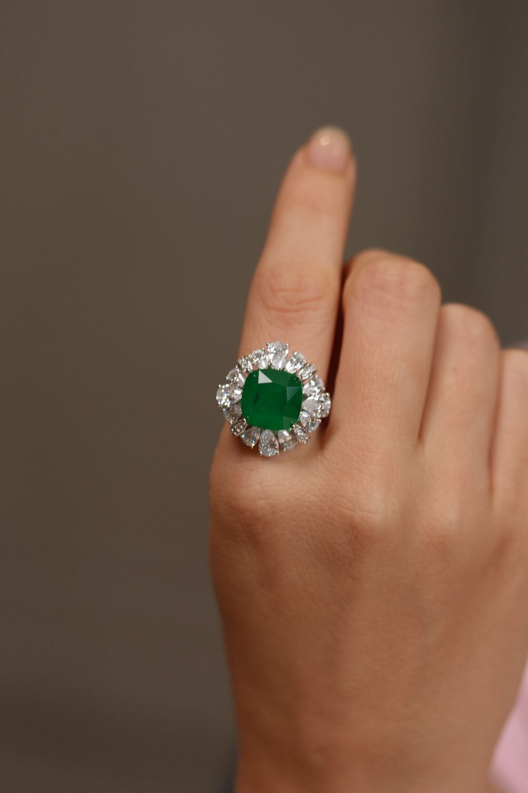 Gala Blob Coloured Stone diamond cocktail ring | Adjustable
