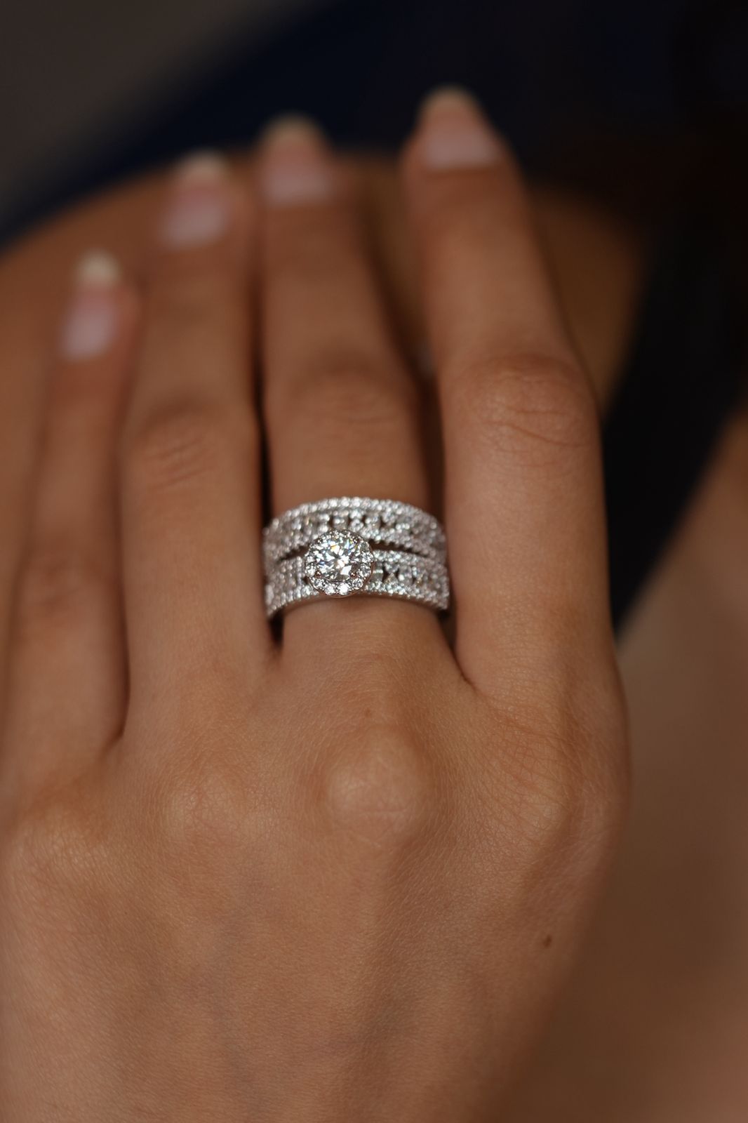 Lacy 50 cent Soltiiare Ring with Band