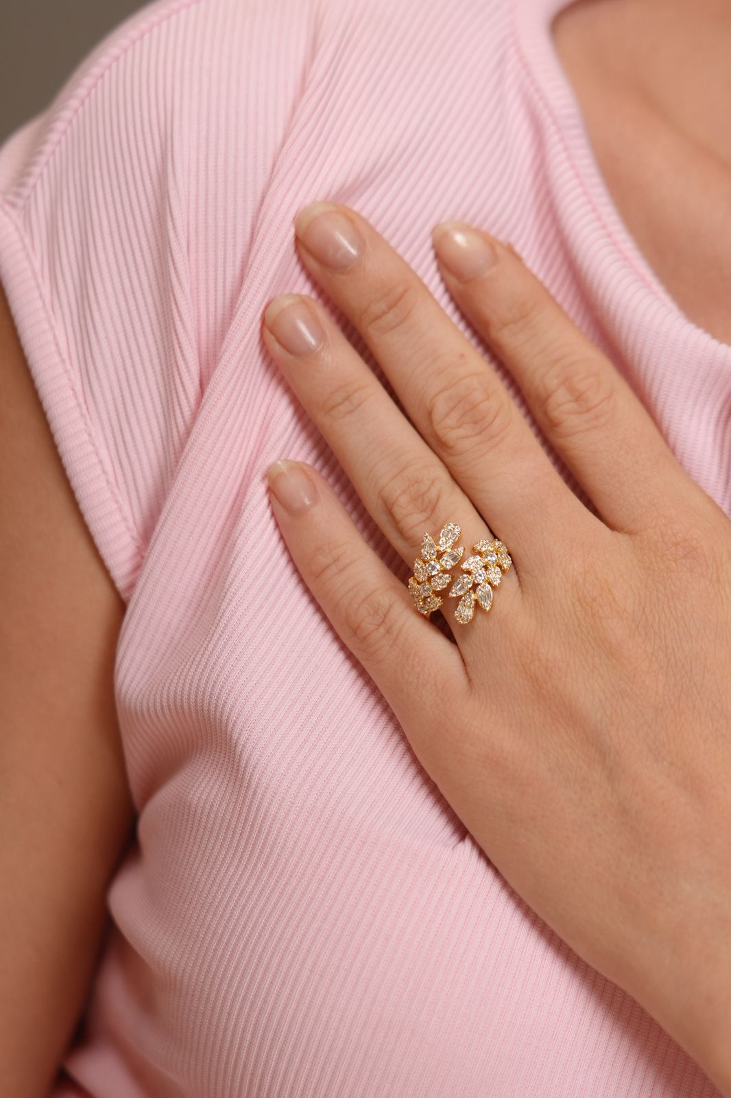 Leaf Wrap Diamond Band Ring | Daily Wear