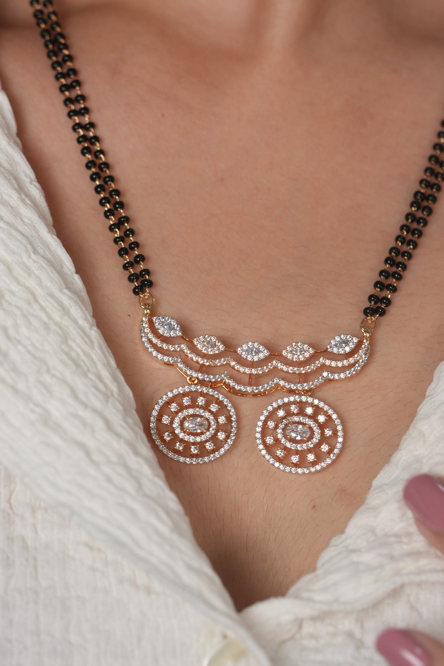 Evermore Us Double Line Diamond Mangalsutra | Daily Wear