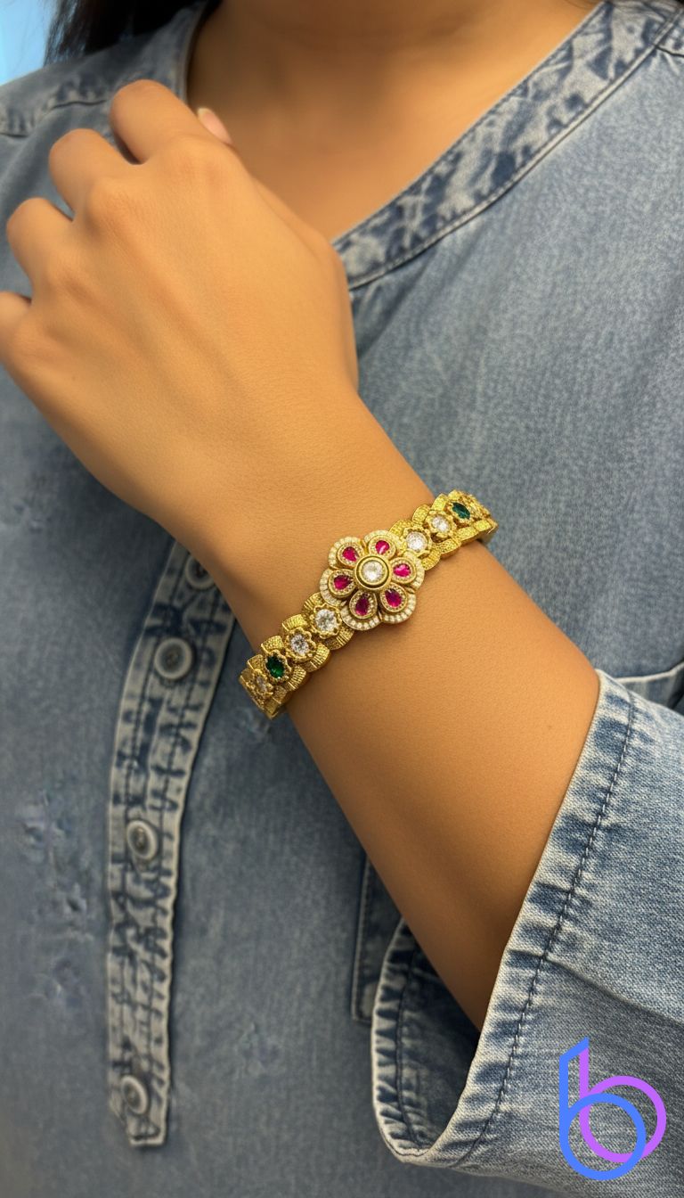 Mutthu Gold Diamond Bracelet | Kada | Sone Pe Suhaga