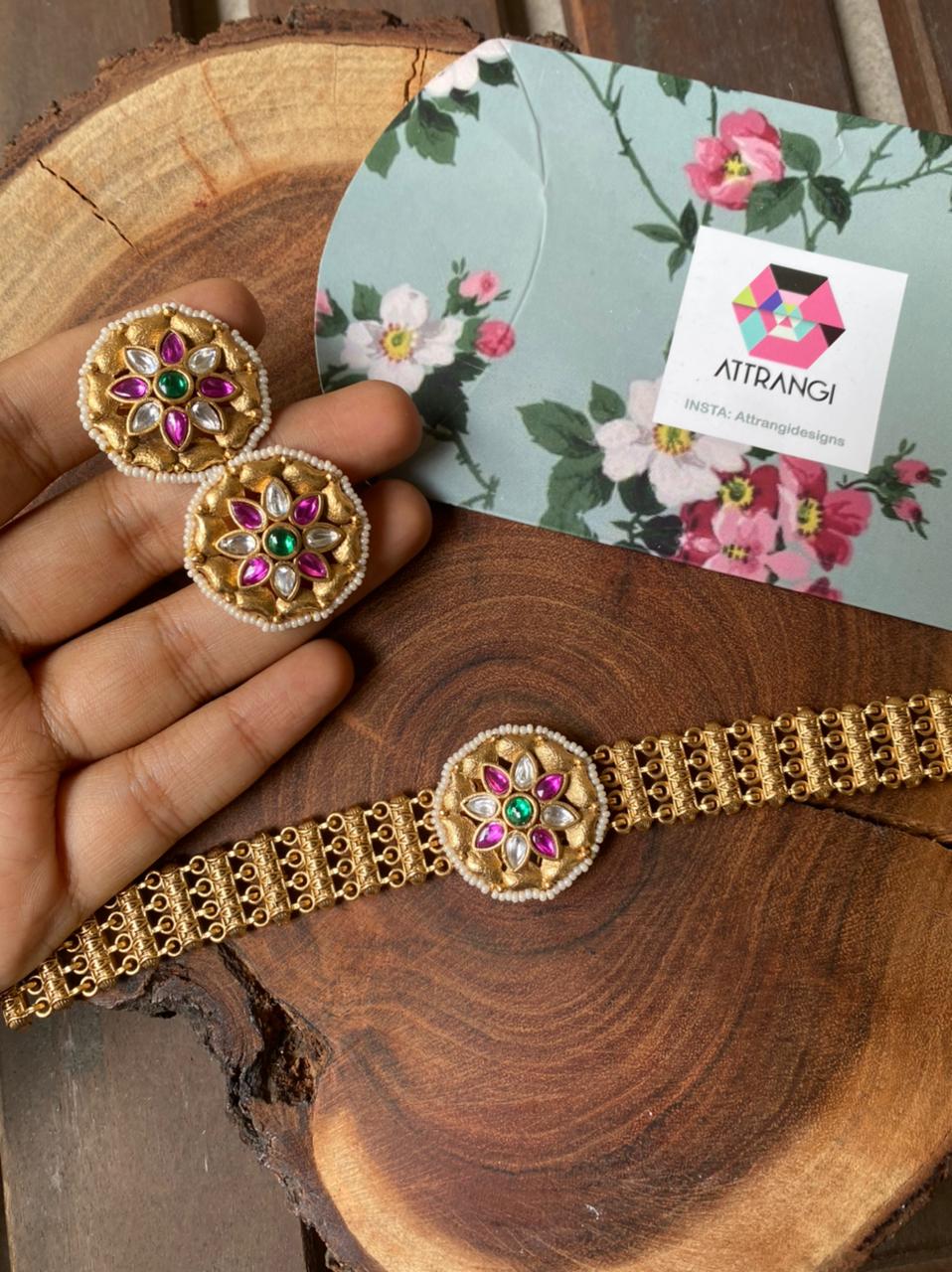 Arka Choker Set with Indian Studs | Sone pe Suhaga Collection
