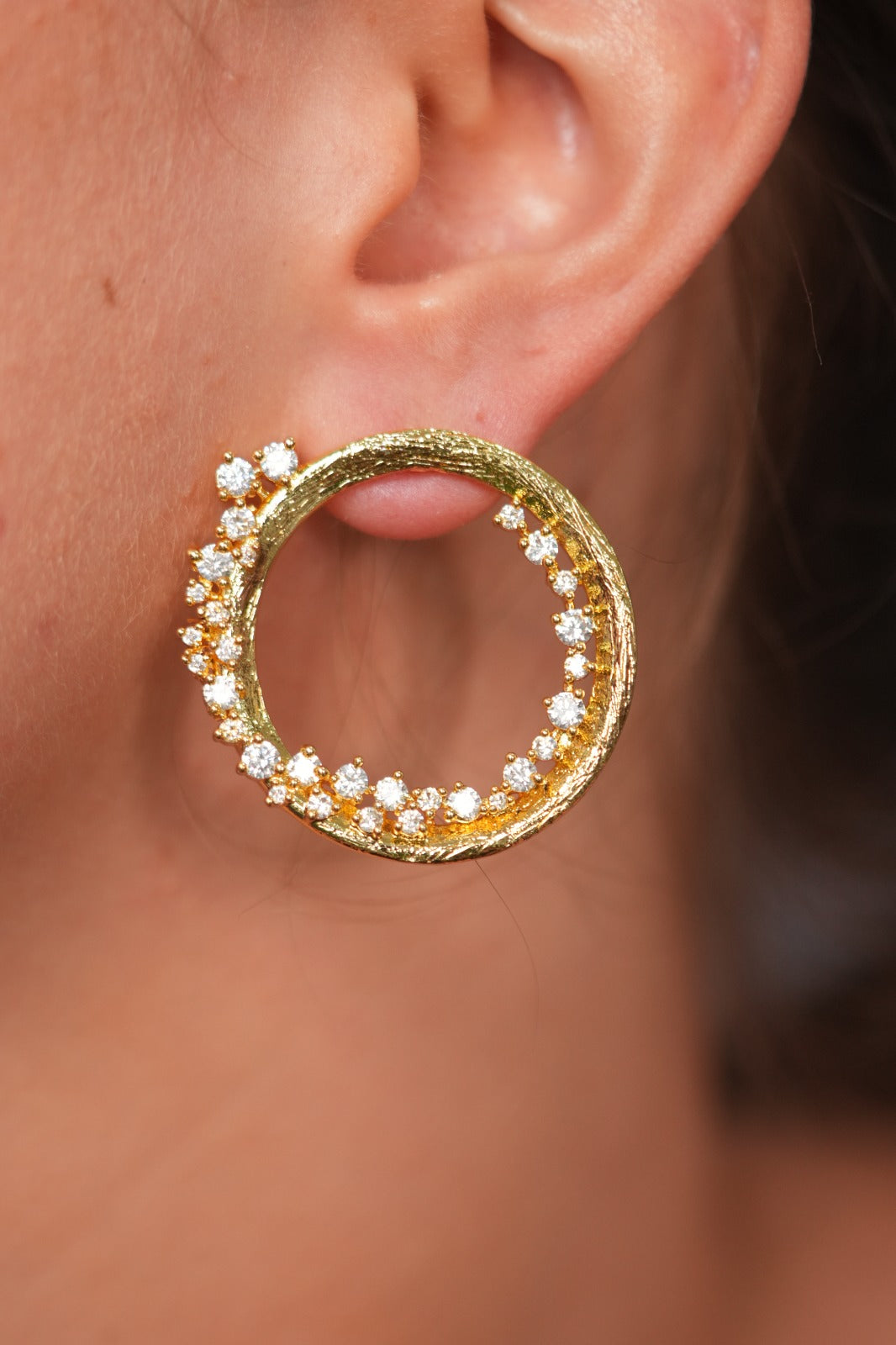 Holiday in Hawaii Diamond Party Wear Gold Western Earrings