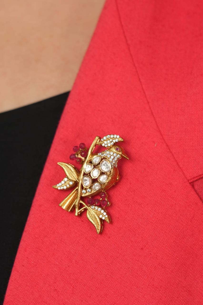 Advani Bird Moissanite Brooch | Unisex