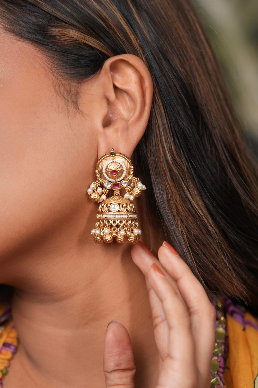 Kalki traditional Indian Gold Jhumka | Sone Pe Suhaga