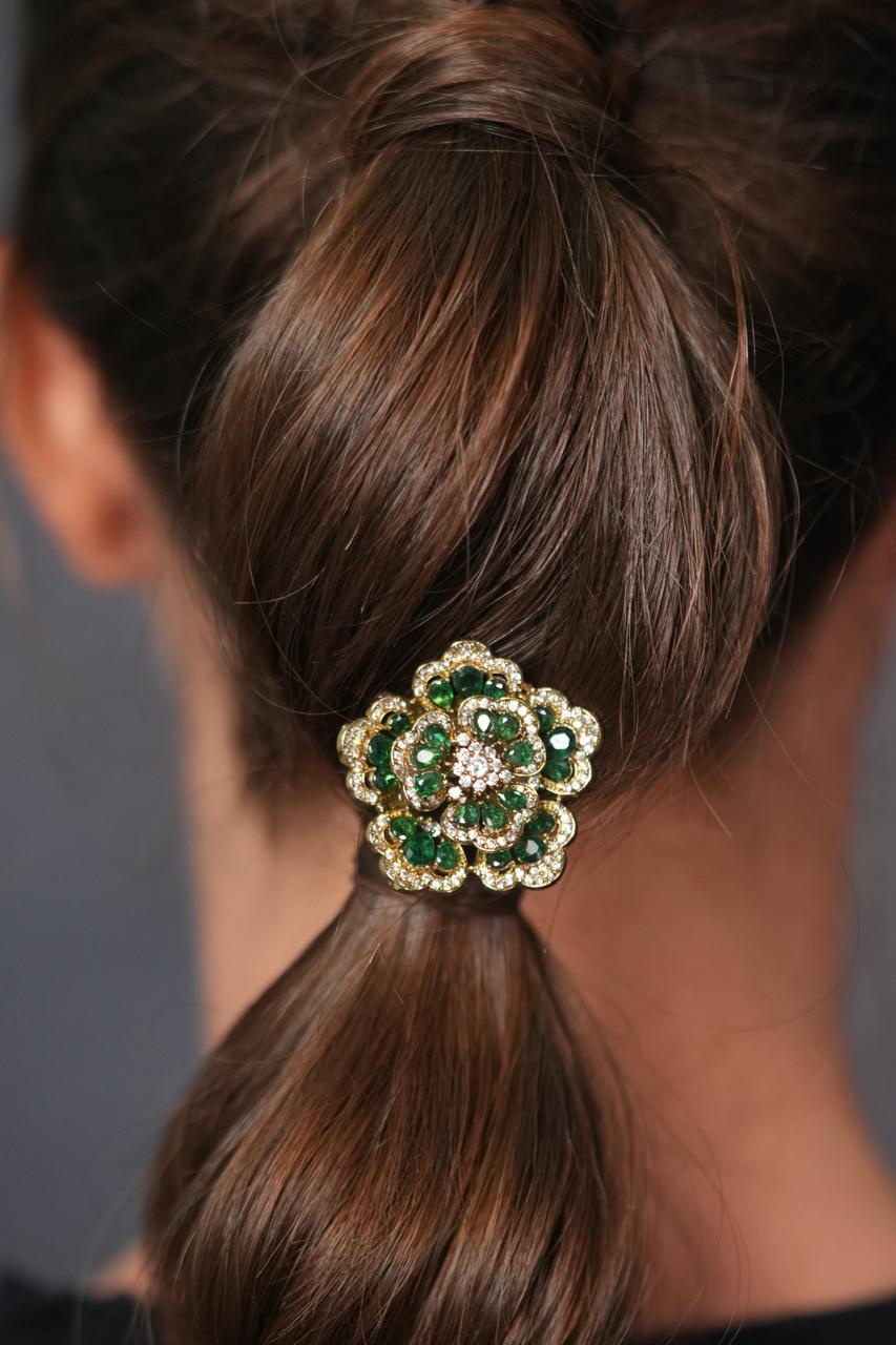 Drona Indian Diamond Fusion Flower Clip | Hair Accessory