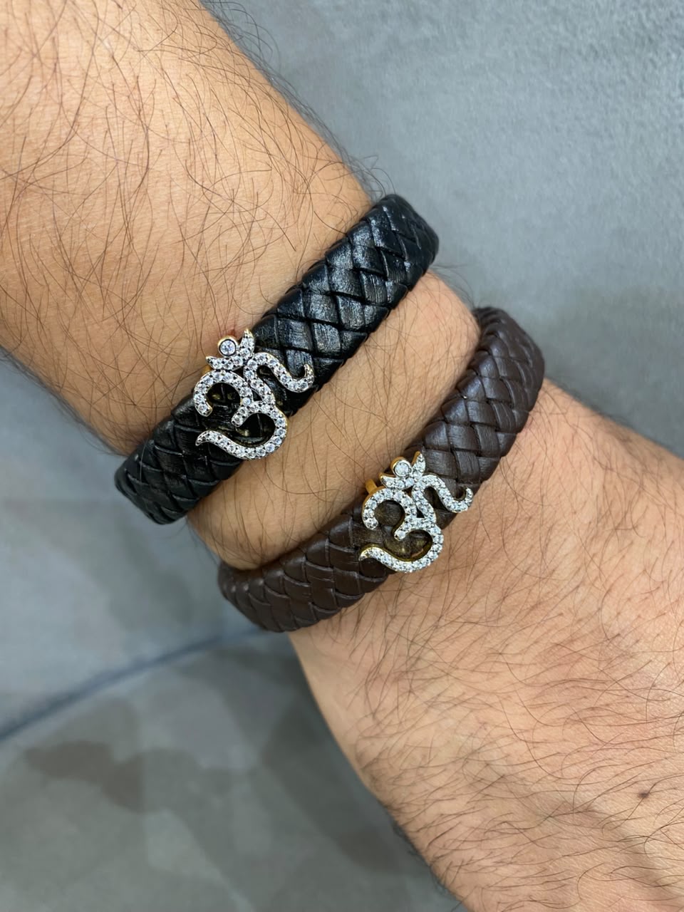 Faux Leather Men Daily Wear Bracelet| Ik Onkar, Khanda & Om | Rakhi