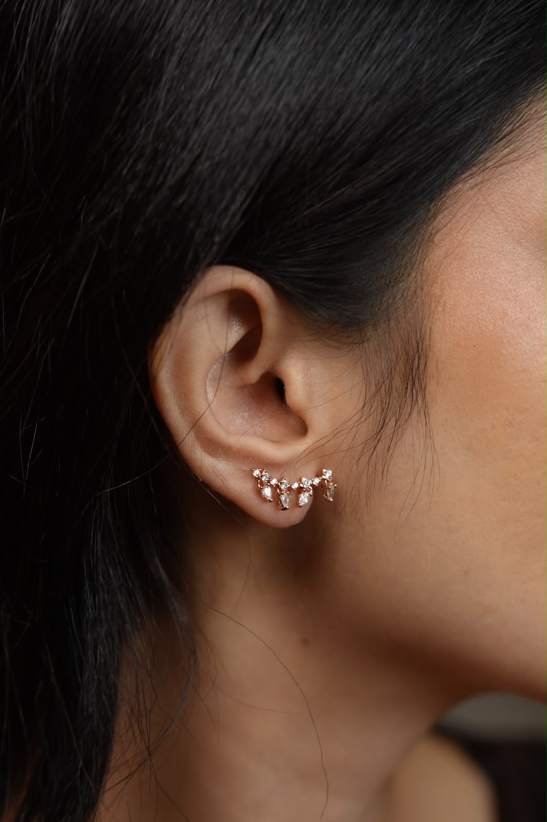 Mini Diamond Daily Wear Dangler Drop Cuff Earring
