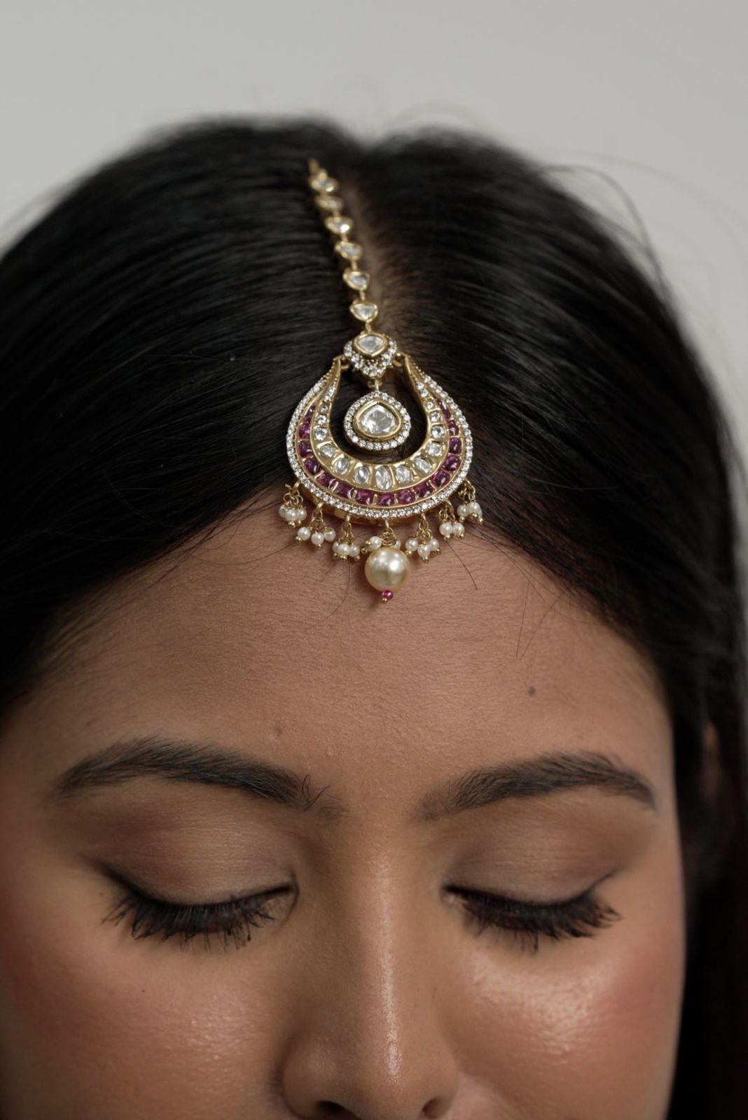 Apsara Polki Moissanite Indian Maangtika | Headgear