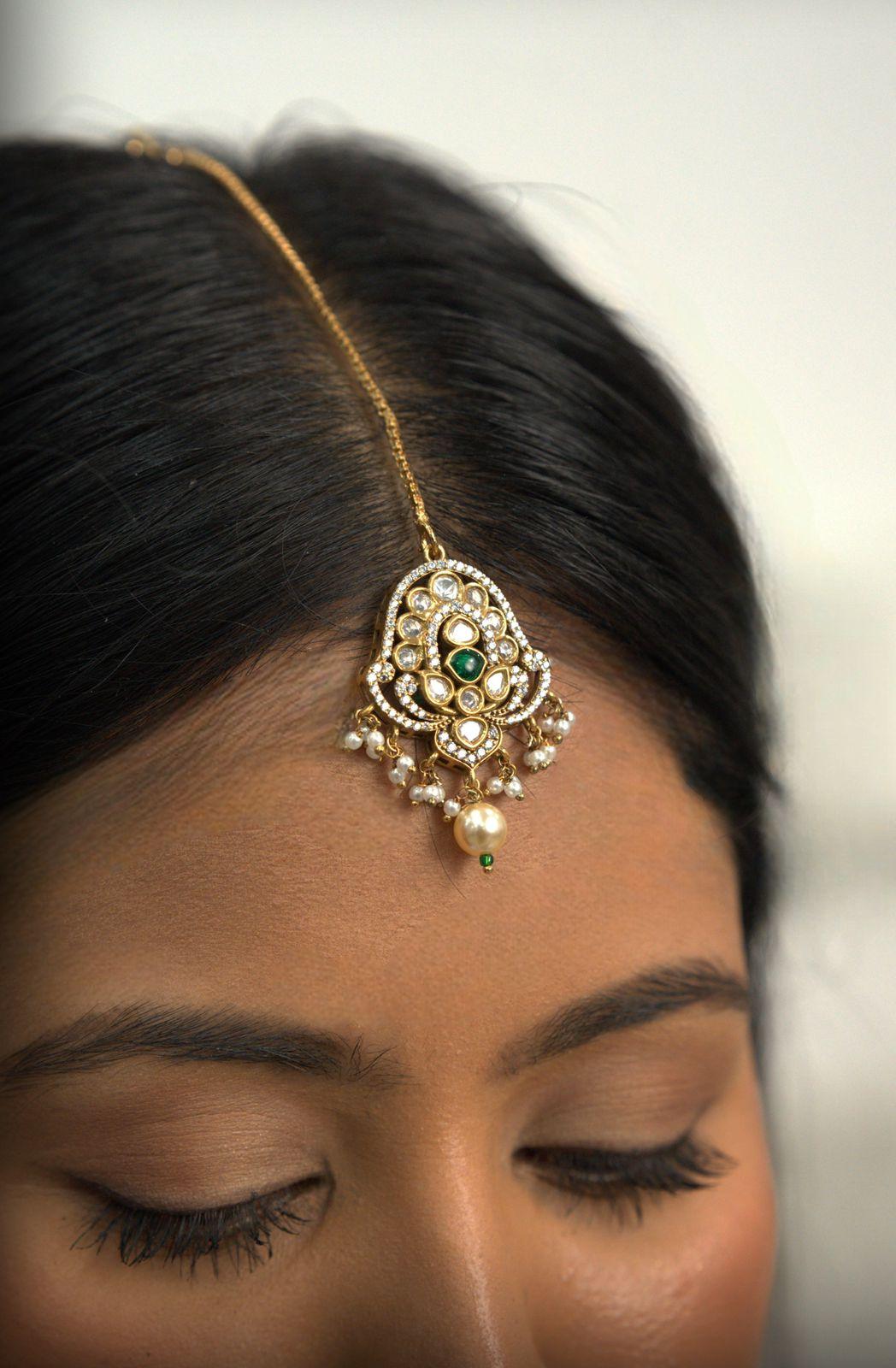 Badri Moissanite Offbeat Polki Indian Maangtika