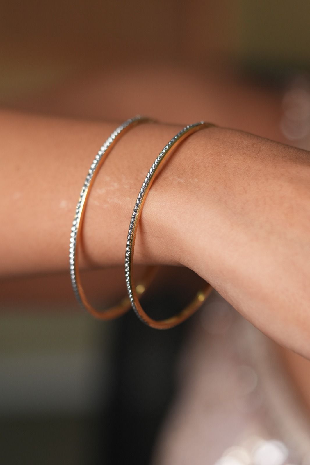 Preeta Thin CNC Gold Plated Bangle Set