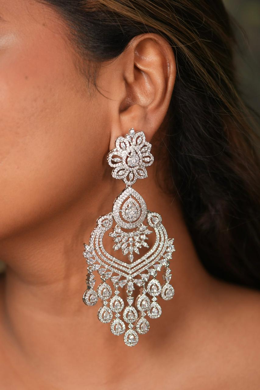 Gabala Diamond Long Chandelier Earrings