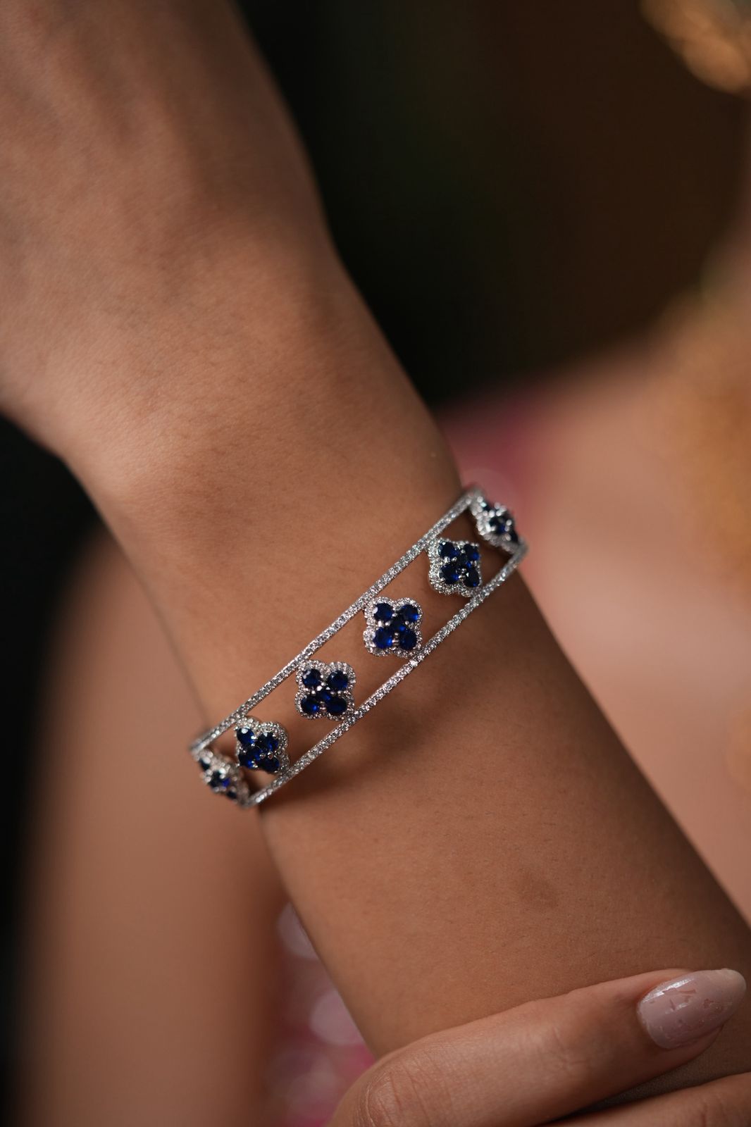 Evelyn Diamond Kada | Coloured Stone | Daily Wear