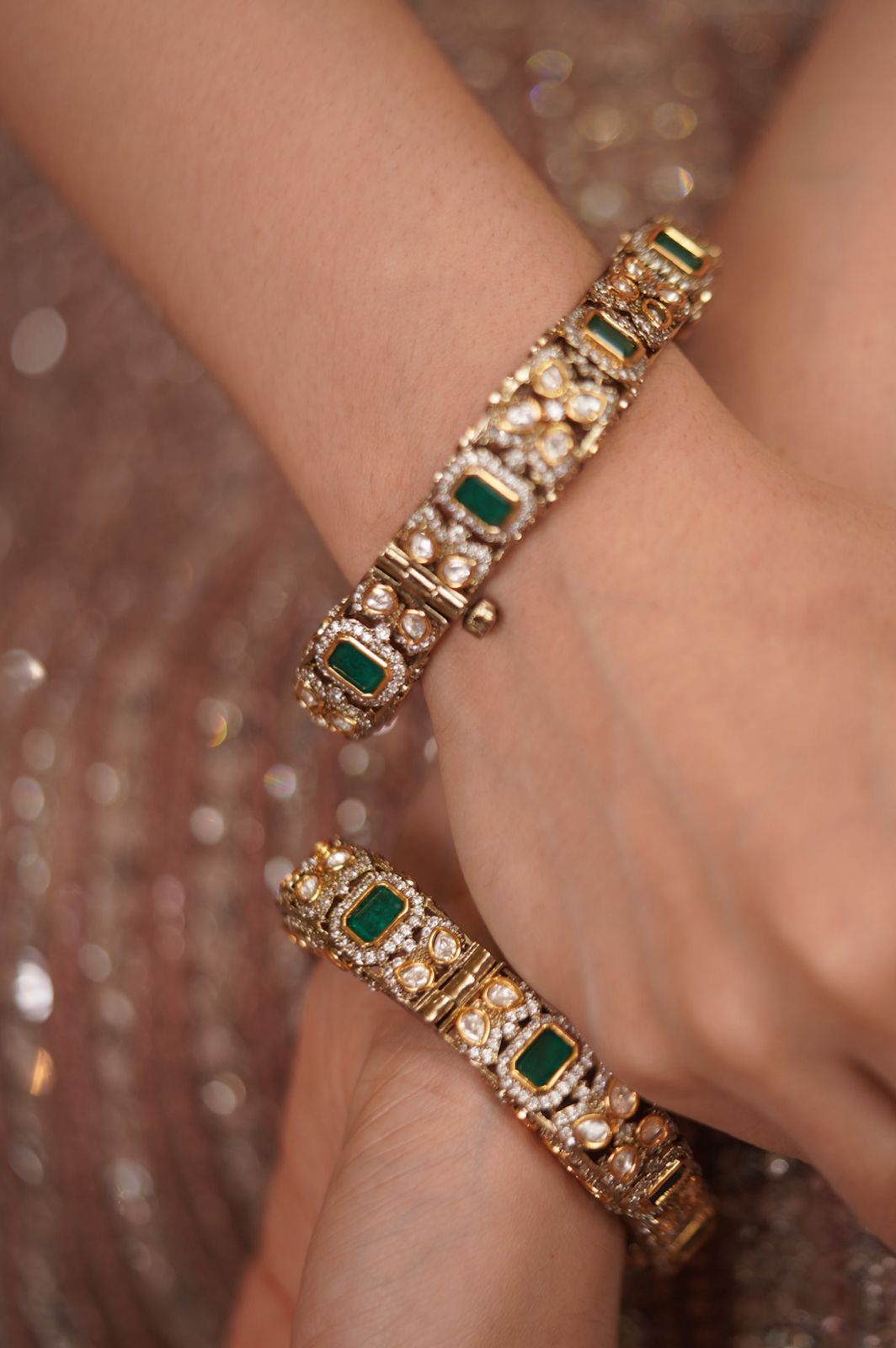 Jassi Square Polki Moissanite Uncut Diamond Kada