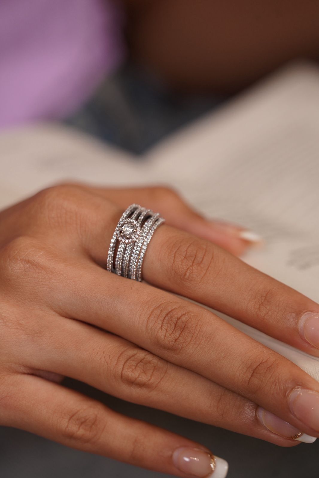 50 Cent Round Solitaire Cocktail Ring