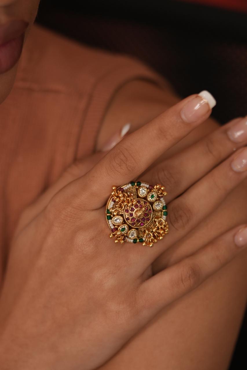 Popping Morni Indian Ring | Sone pe Suhaga collection