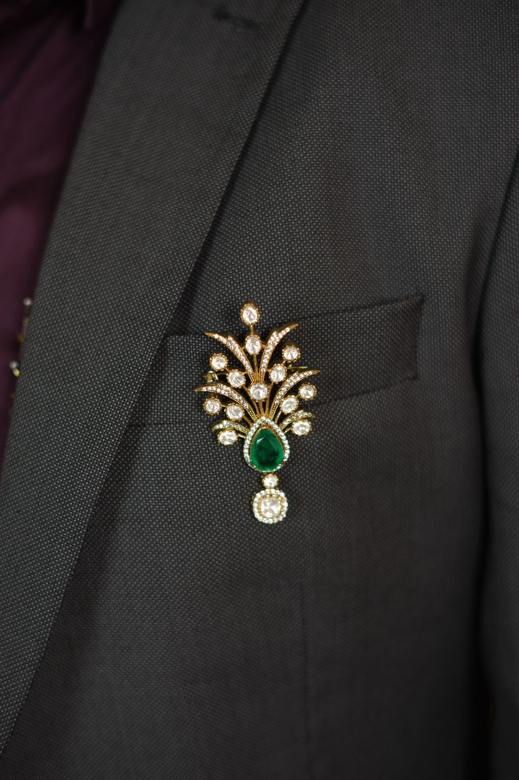 Mahindra Polki Moissanite Brooch | Men & Women