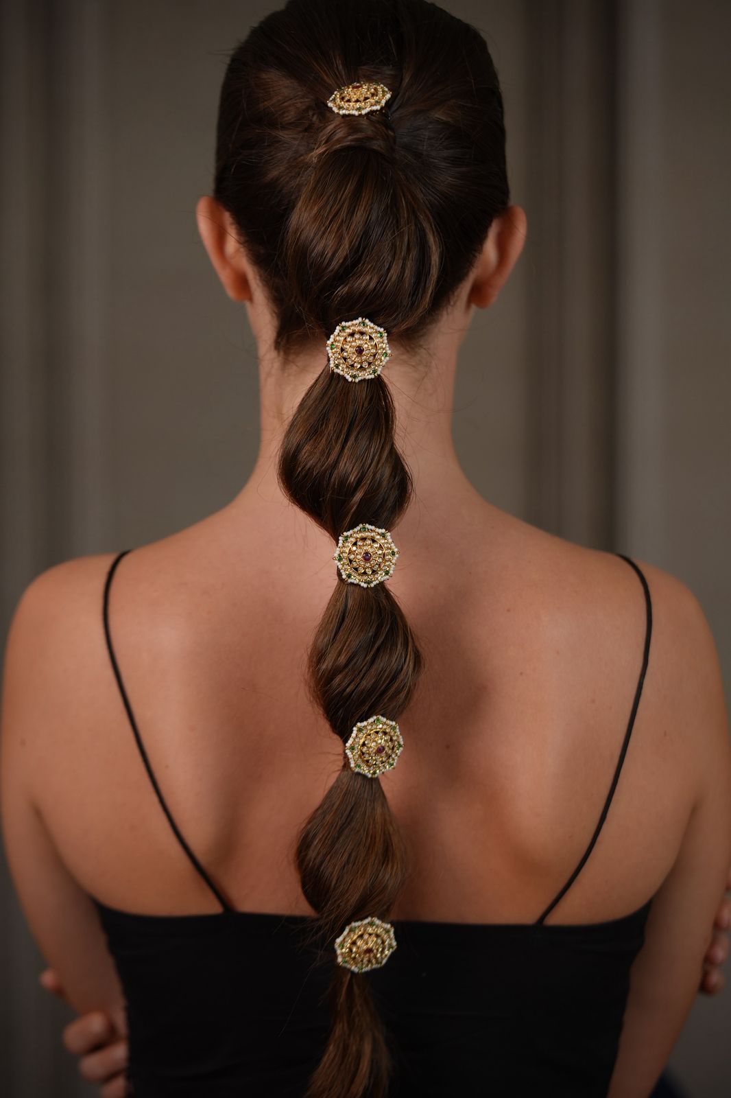 Polki Ruby Emerald Classic Hair Pin