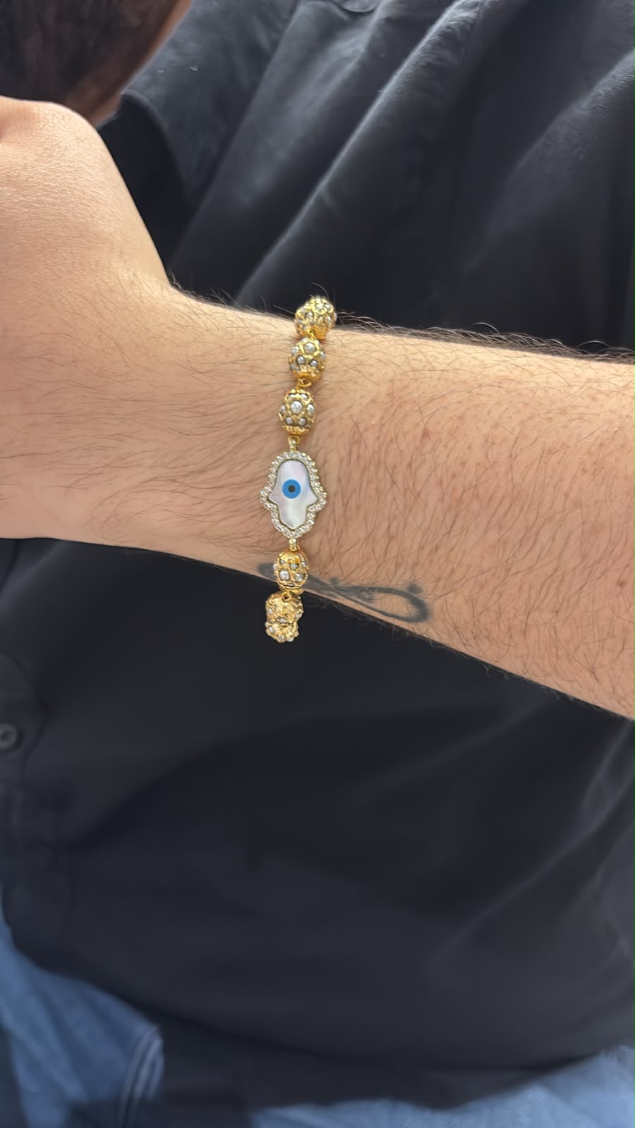 Raksha Kavach Pearl Evil Eye Rakhi Bracelet