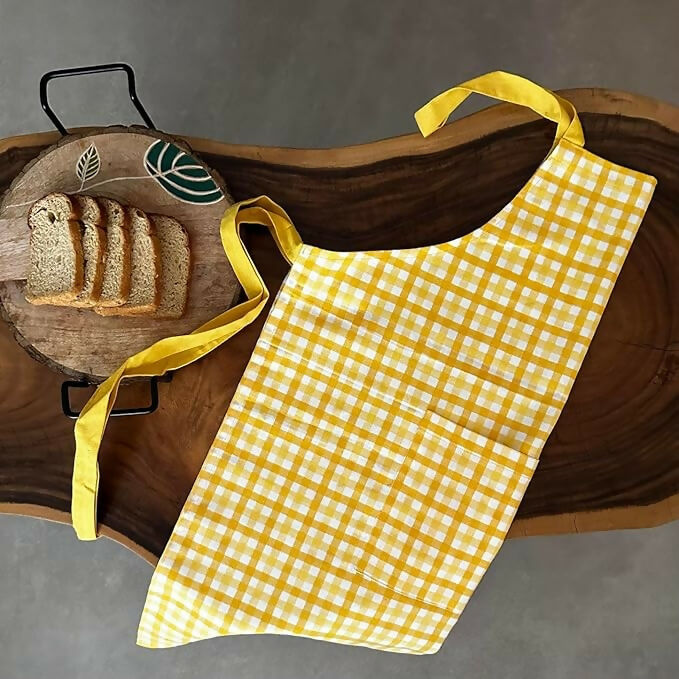 Oak & Lily 100% Cotton Kitchen Apron-Yellow