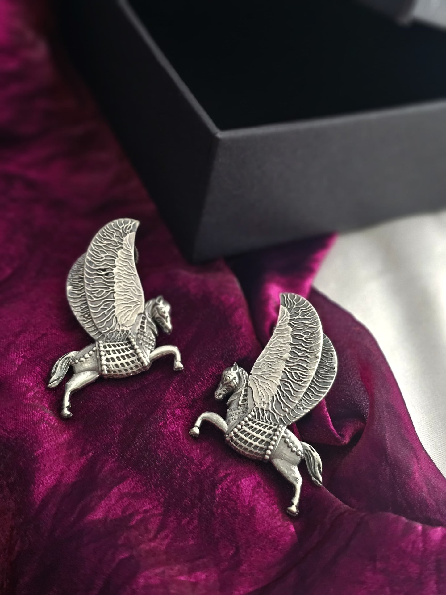 Vaanya Breezy Ethereal Pegasus Brass Ear Studs