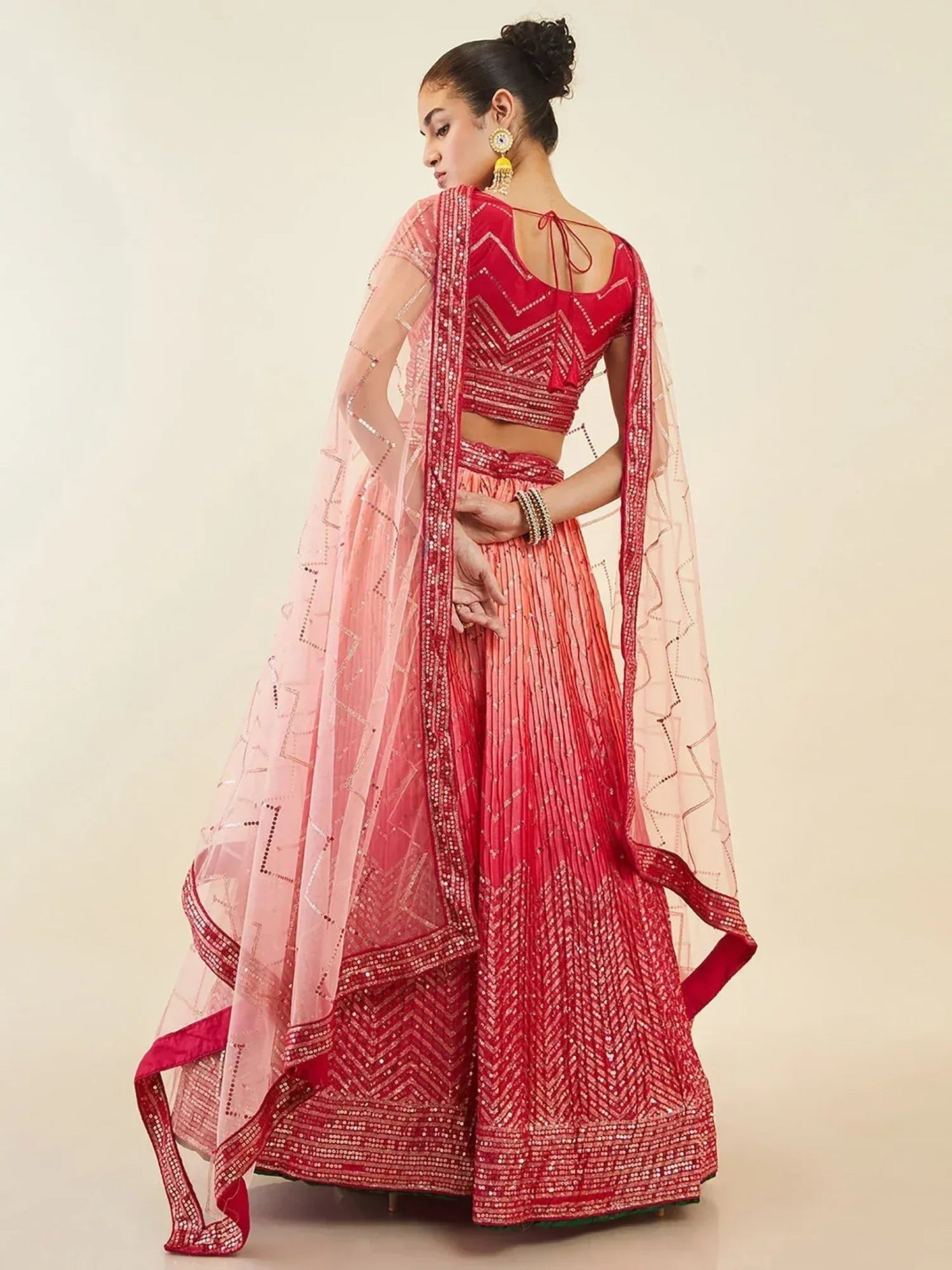 Tulsi Art Mesmerizing Pink Sequins Art Silk Festival Wear Lehenga Choli