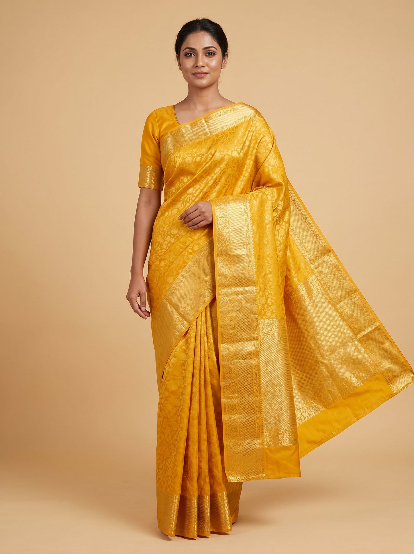 Amber Mustard Handloom Saree