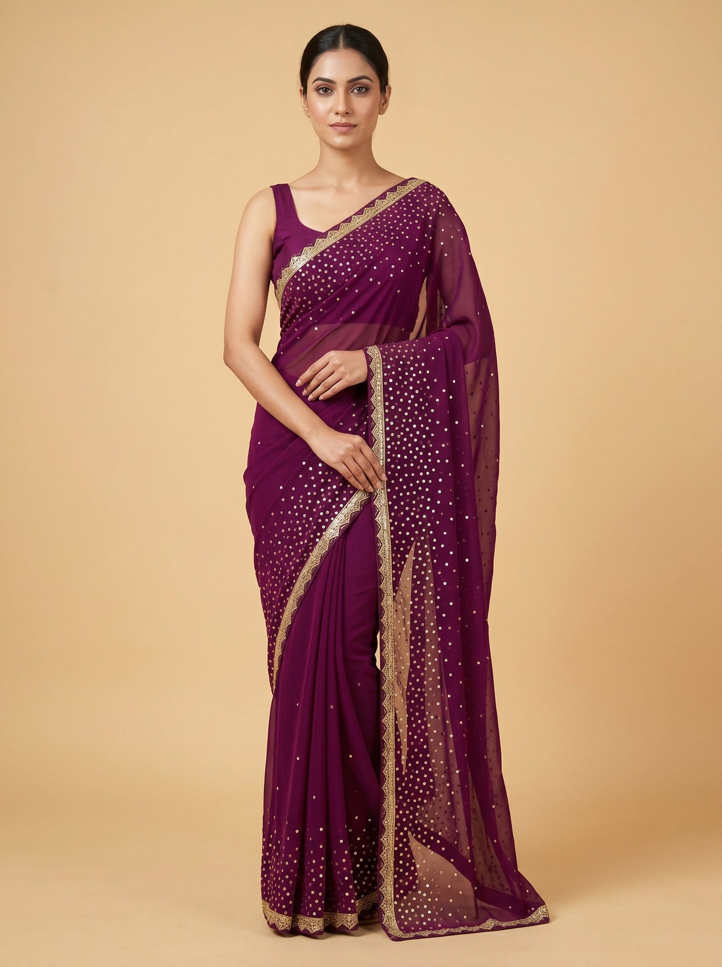 Amethyst Silk Glow Saree