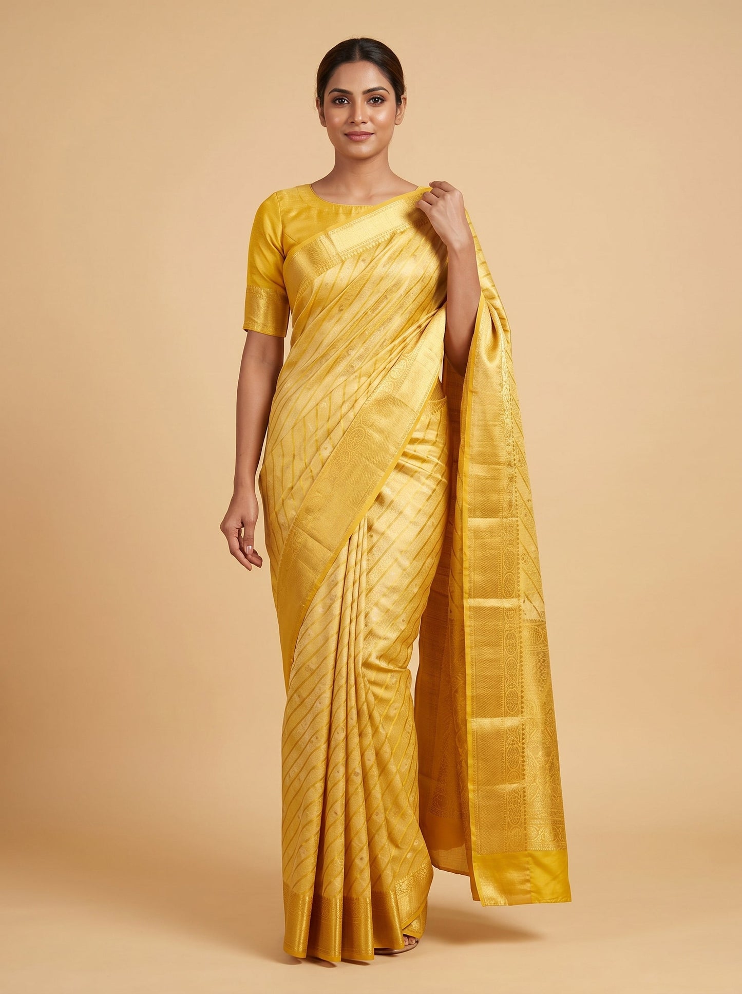 Antique Gold Handloom Saree