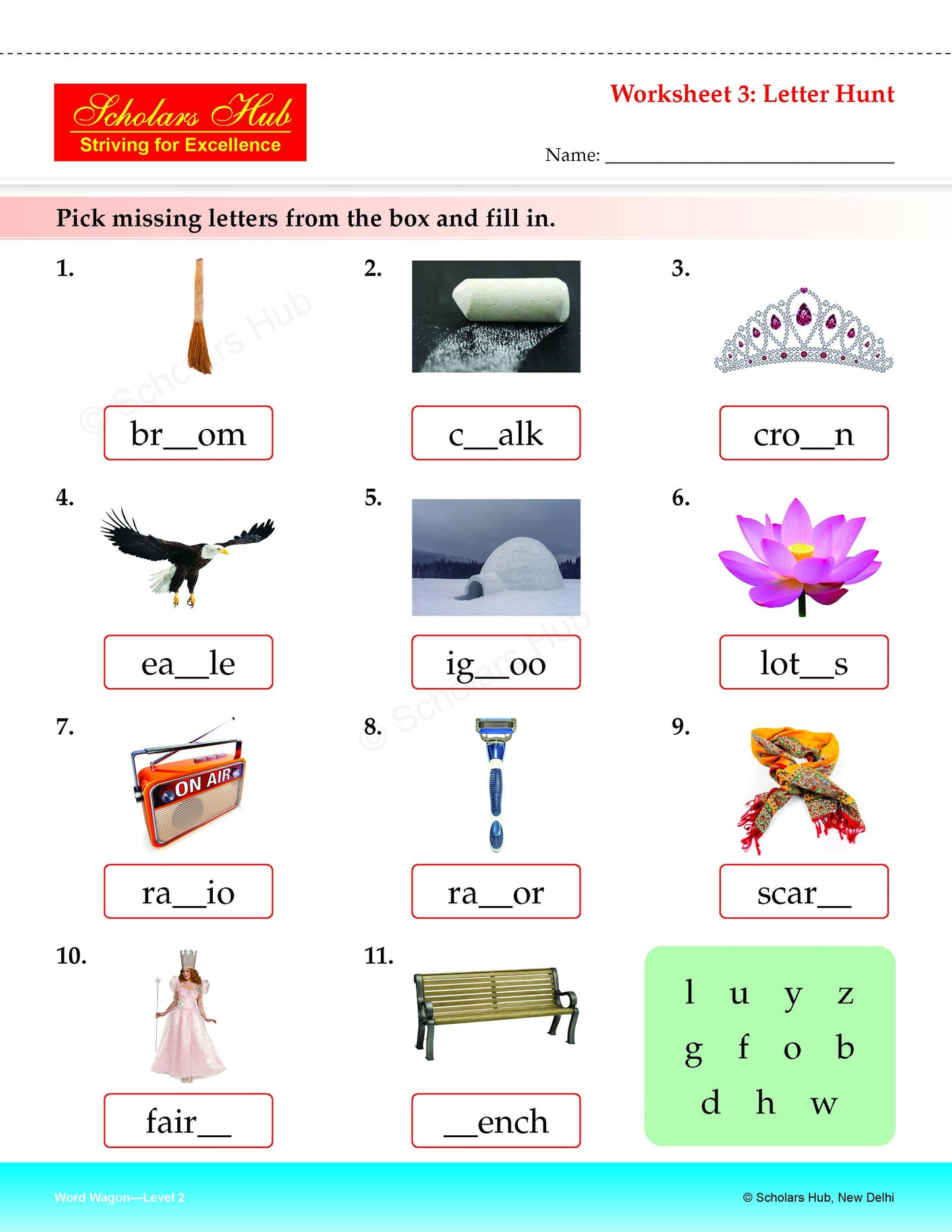 Step By Step Skills Word Wagon-2(Tearble Colourful Worksheets)