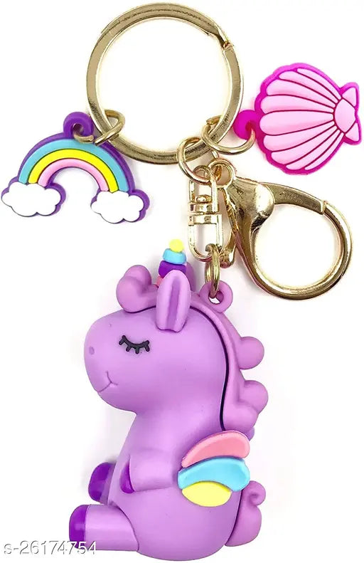 Sleeping Purple Unicorn Keychain | 3D Keychain With Charms | Silicone | Premium |