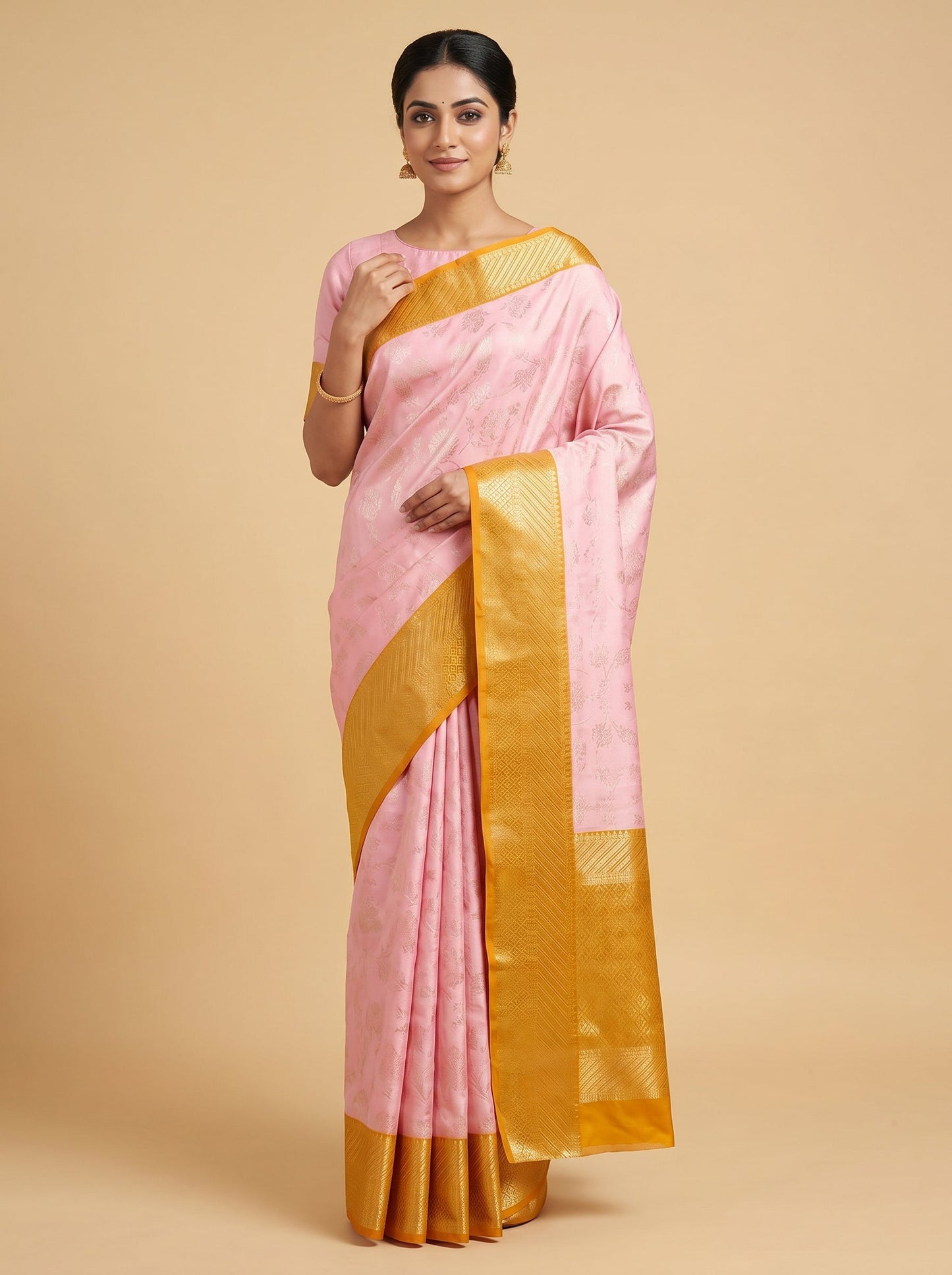 Baby Pink Glow Handloom Saree