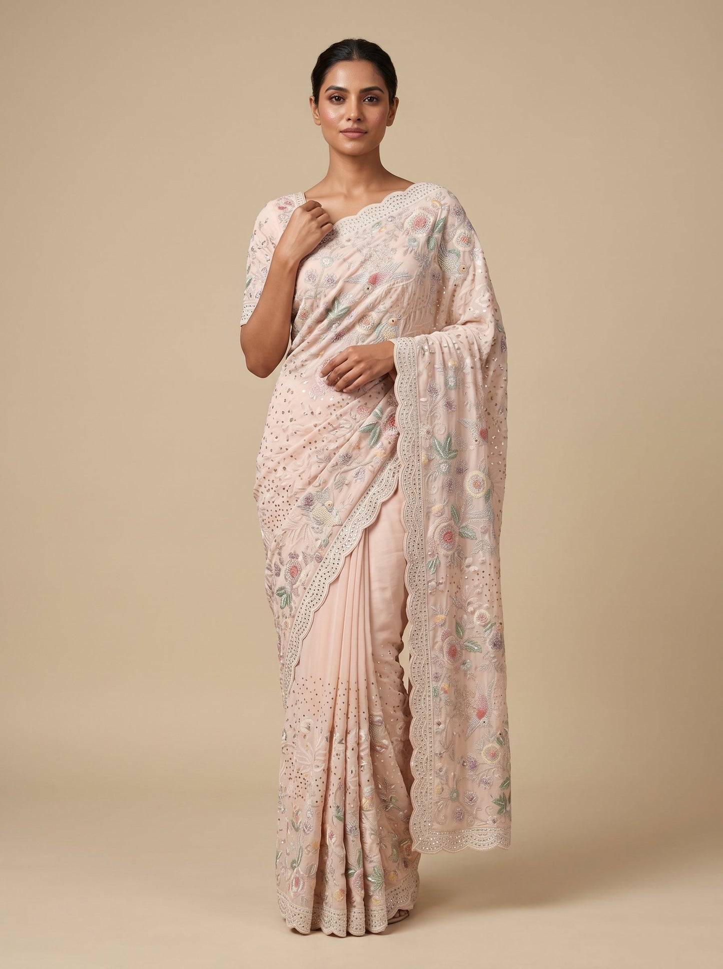 Baby Pink Glow Saree