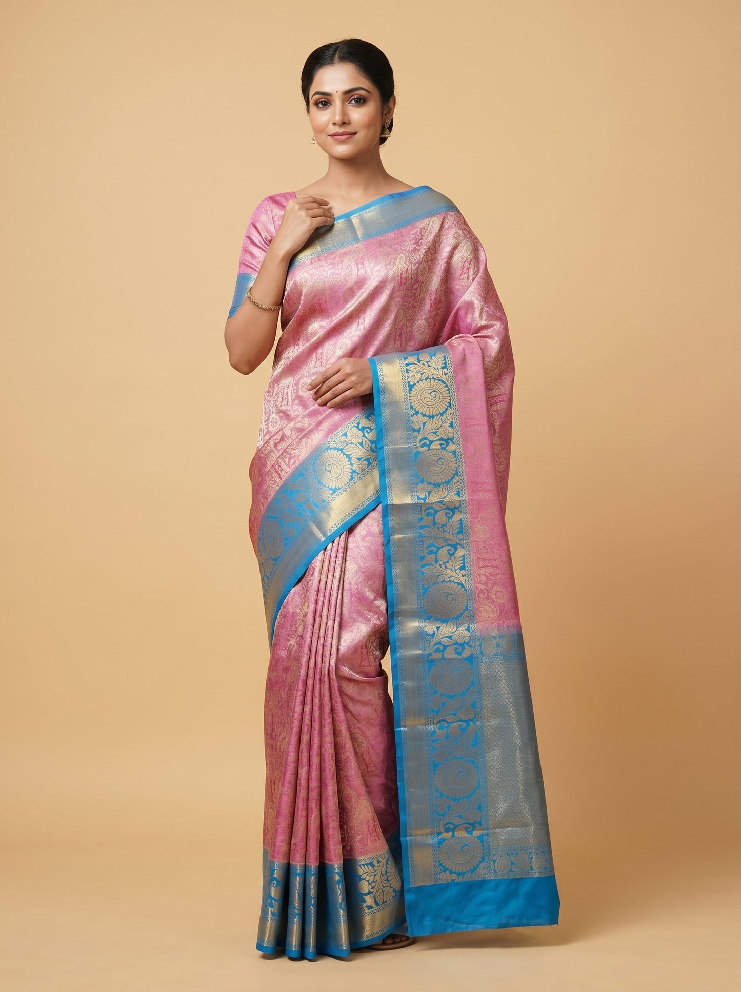 Baby Pink Soft Blush Handloom Saree