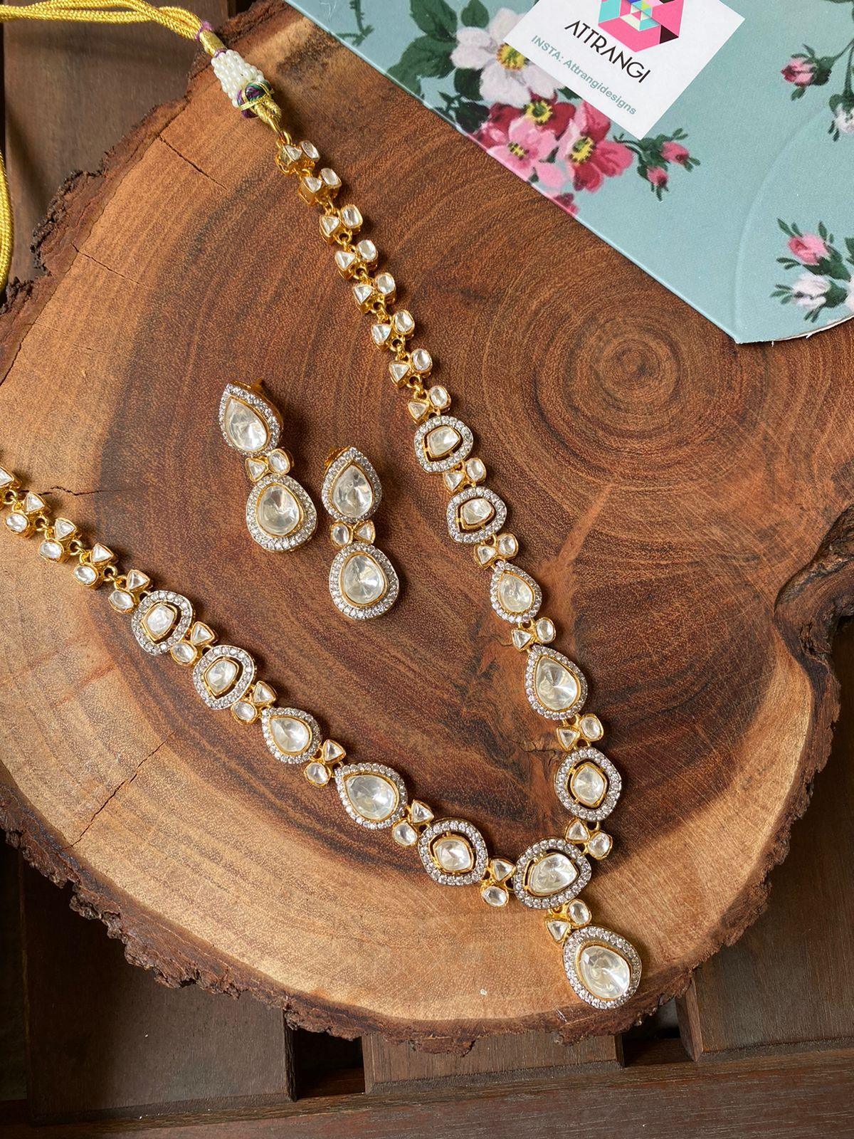 Basanti Moissanite Polki Necklace Set
