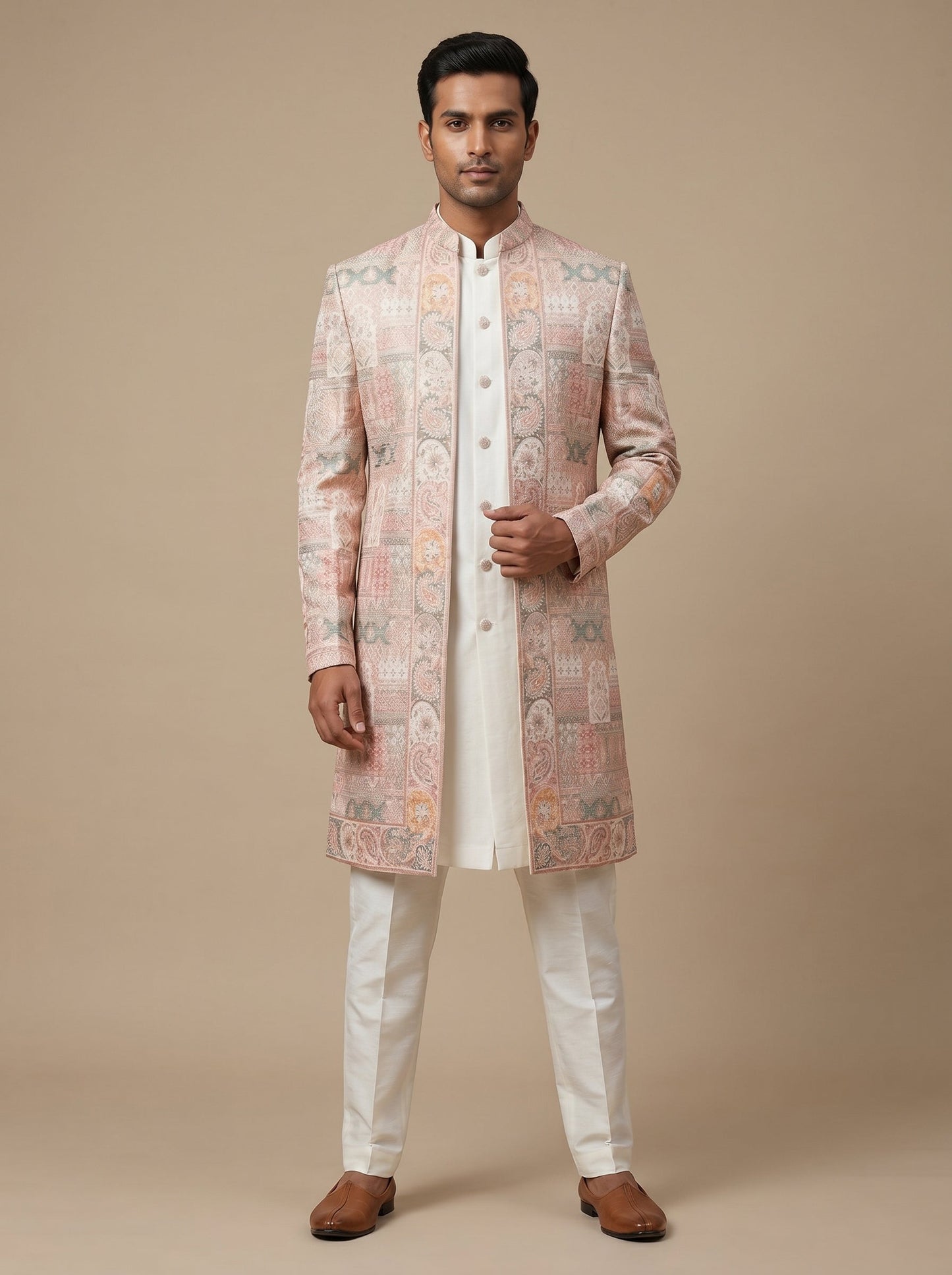 Beige Designer Sherwani
