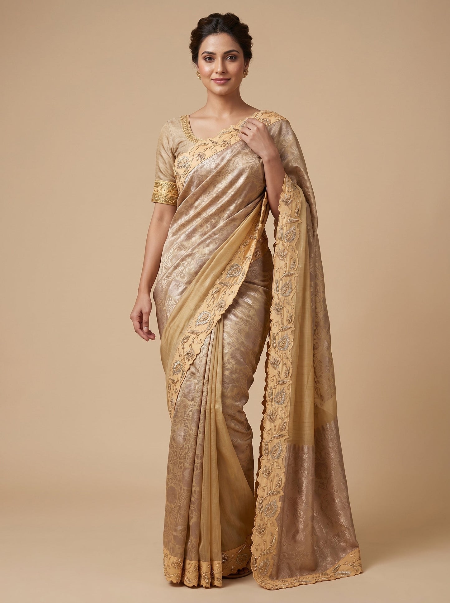 Beige Glow Saree