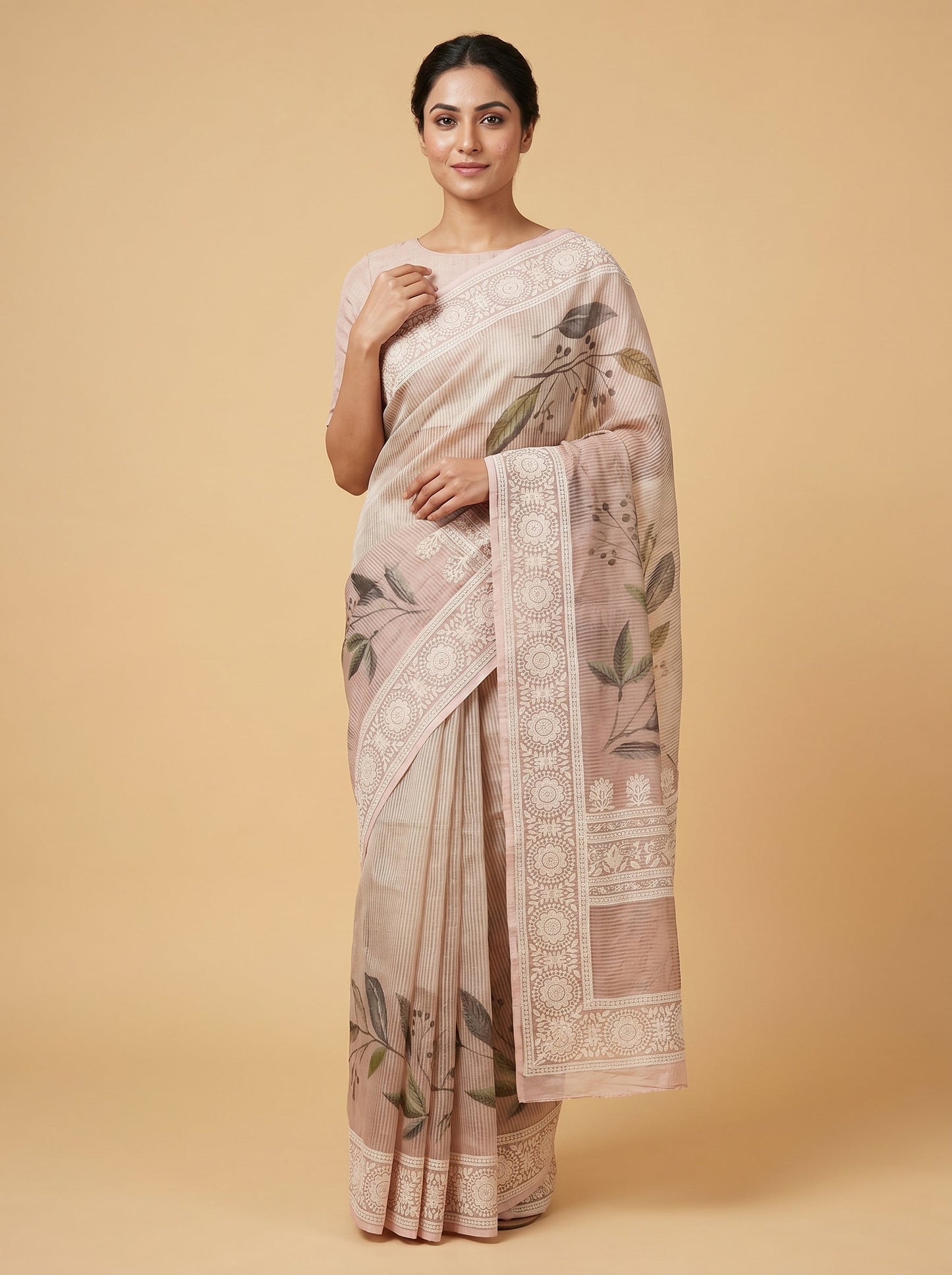 Beige Refined Handloom Saree