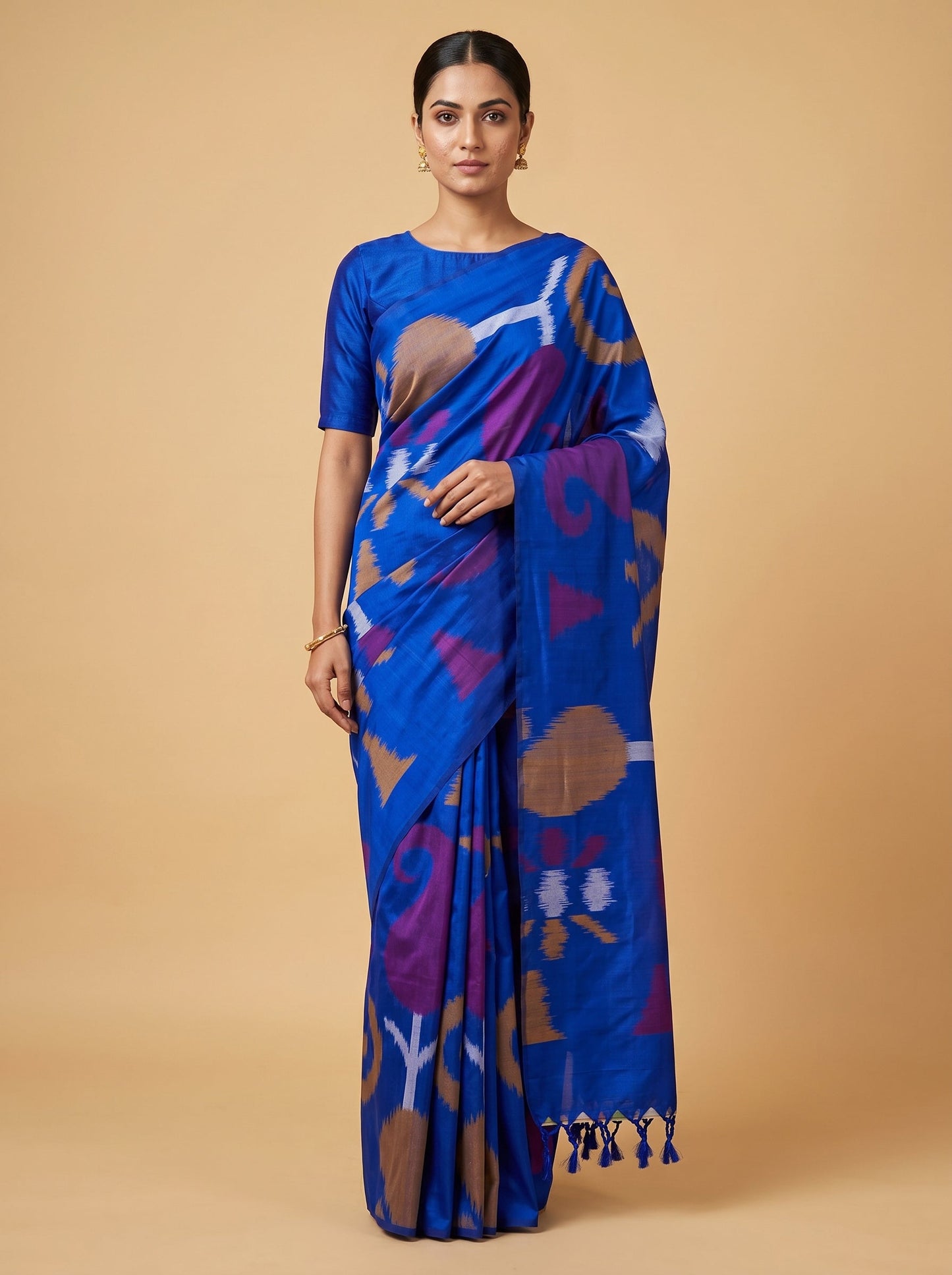 Beige Woven Saree