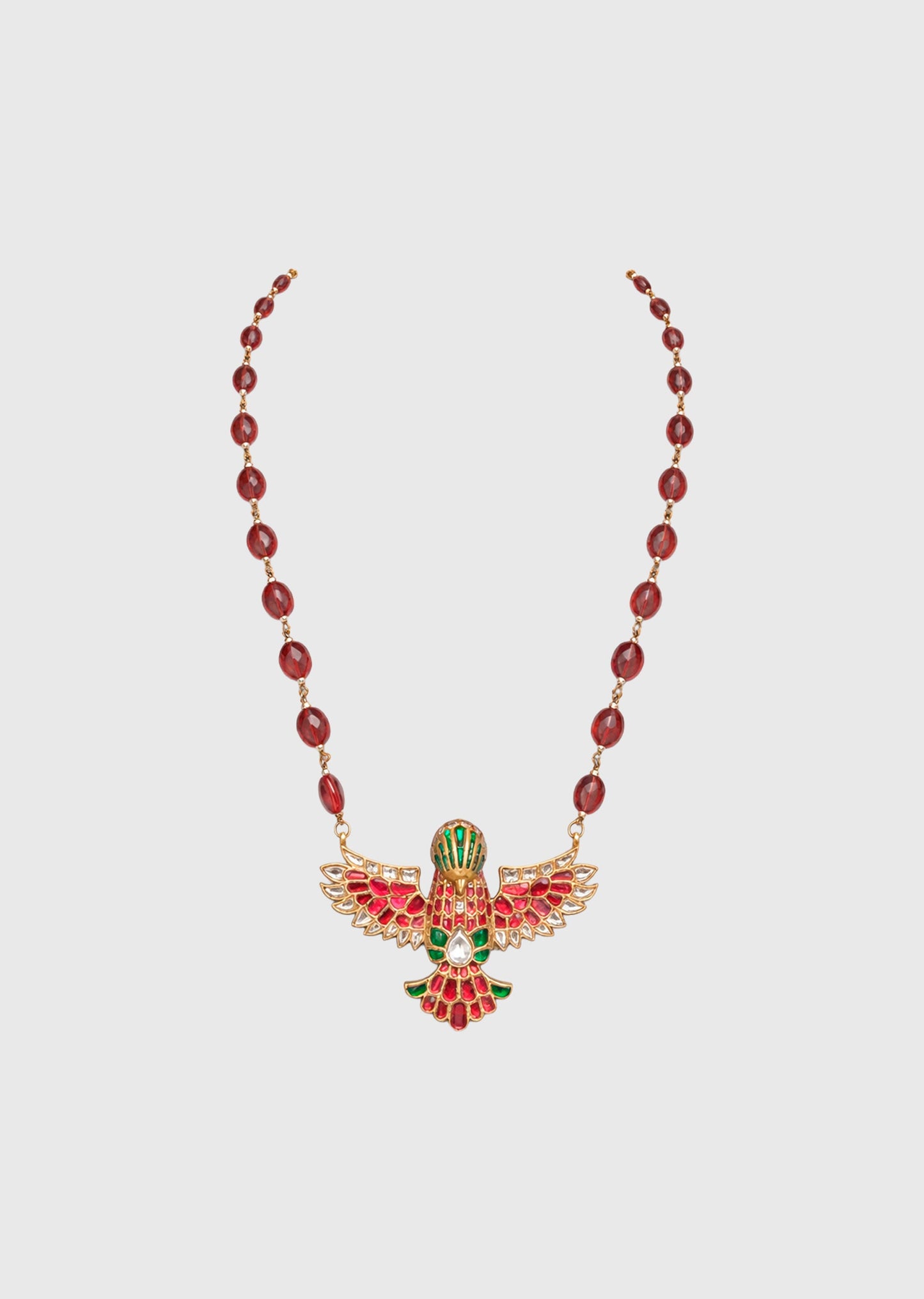 Bird Motif Kundan Long Necklace