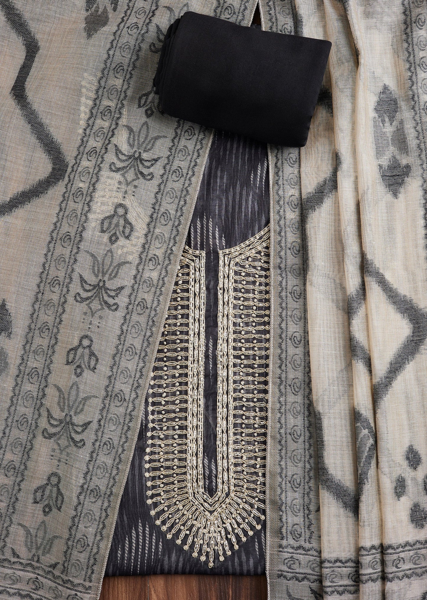 Black Cotton Suit Set