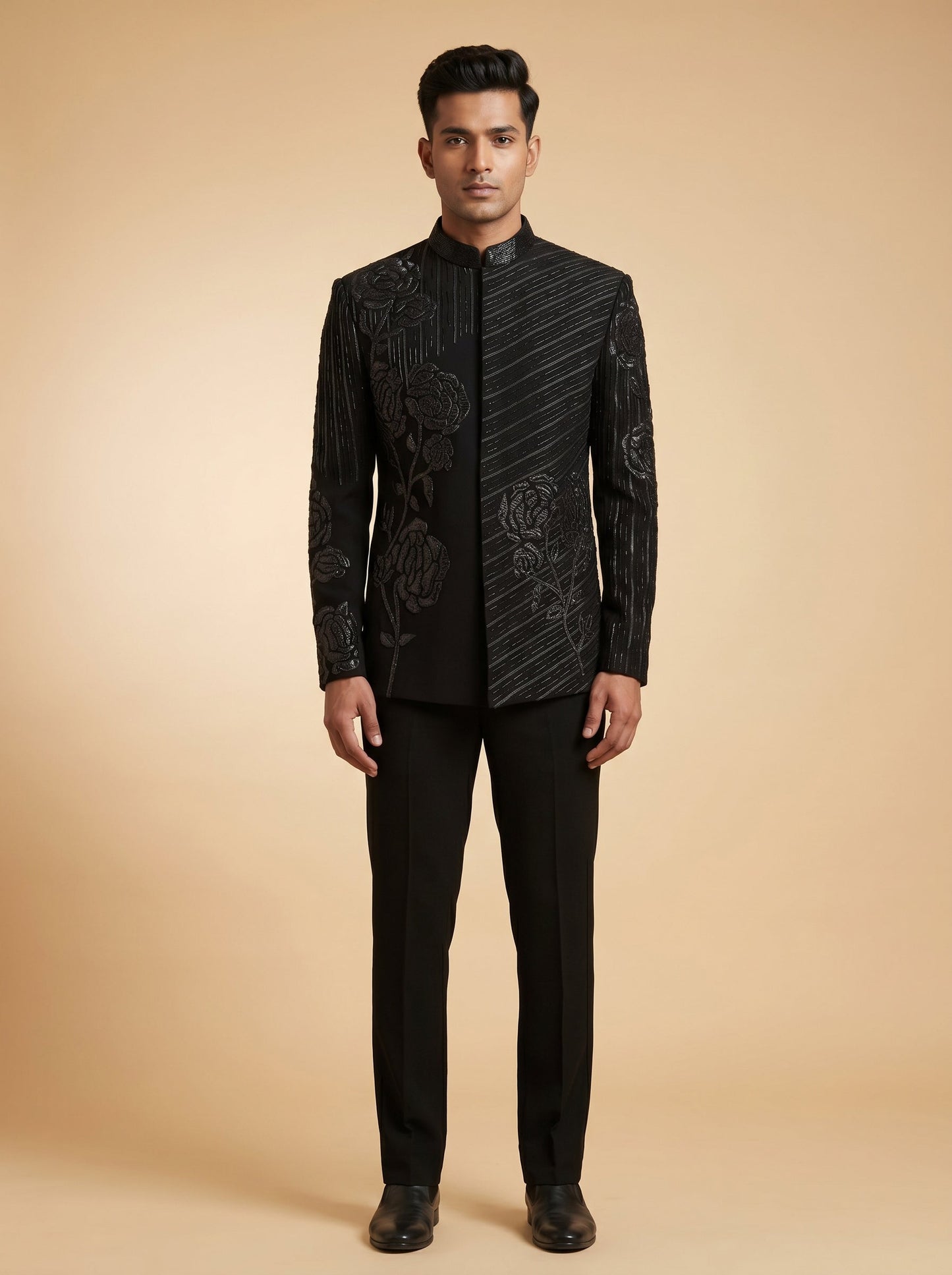 Black Designer Jodhpuri Set