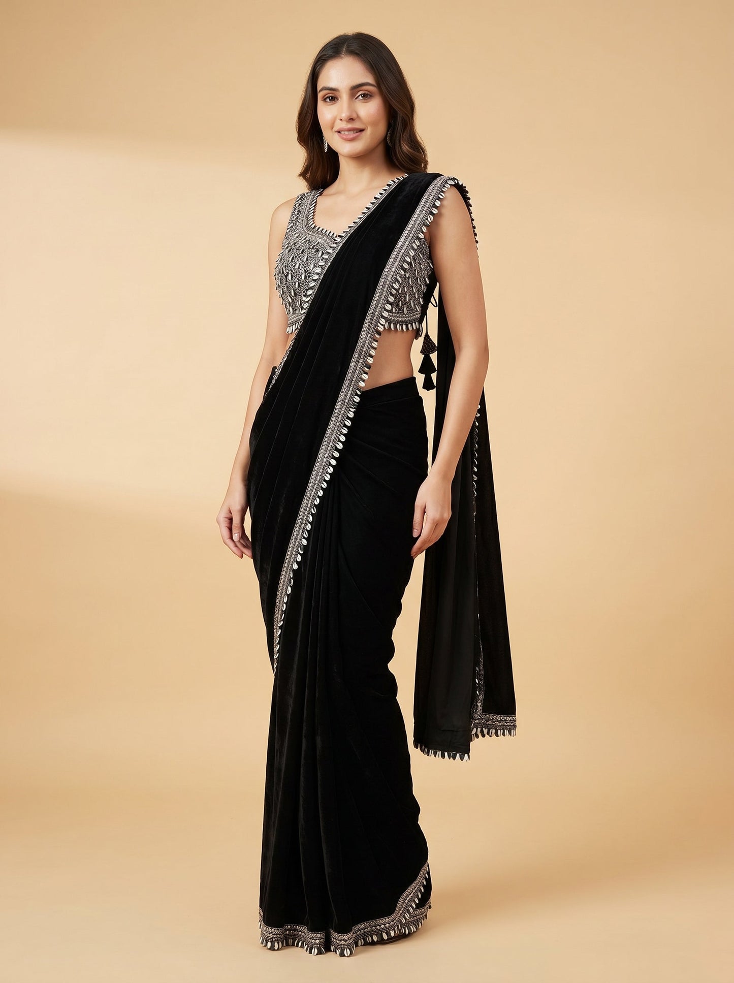 Black Luxe Embroidered Saree
