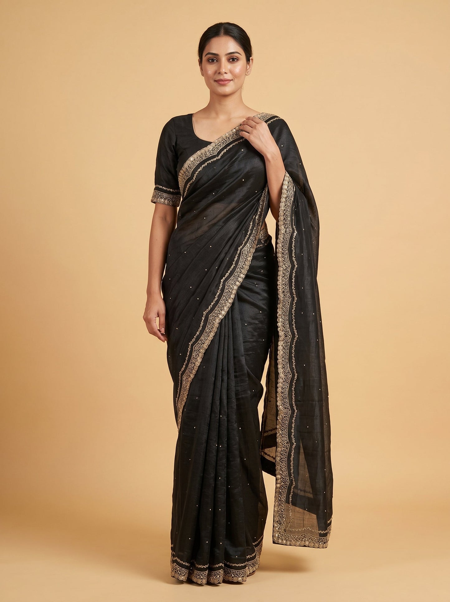 Black Noir Charm Embroidered Saree