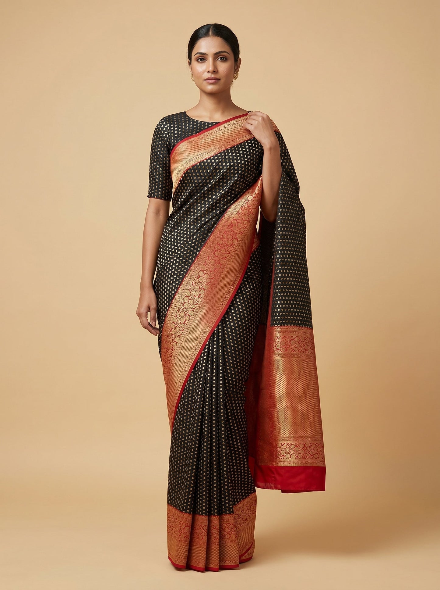 Black Stripe Handloom Saree