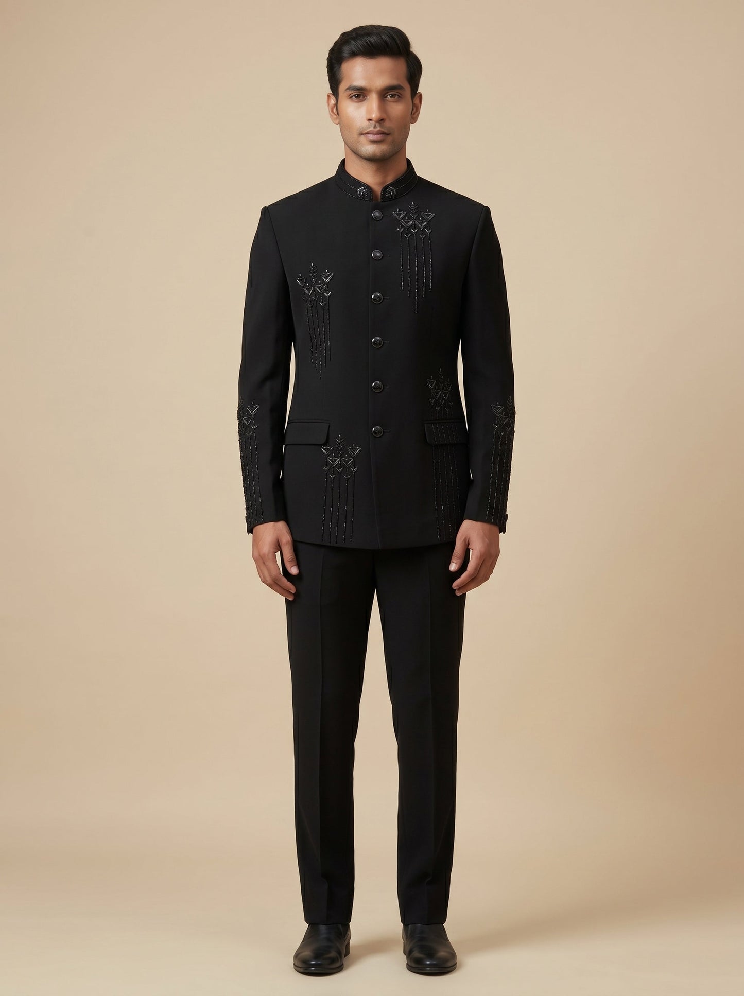 Black Wedding Jodhpuri Suit